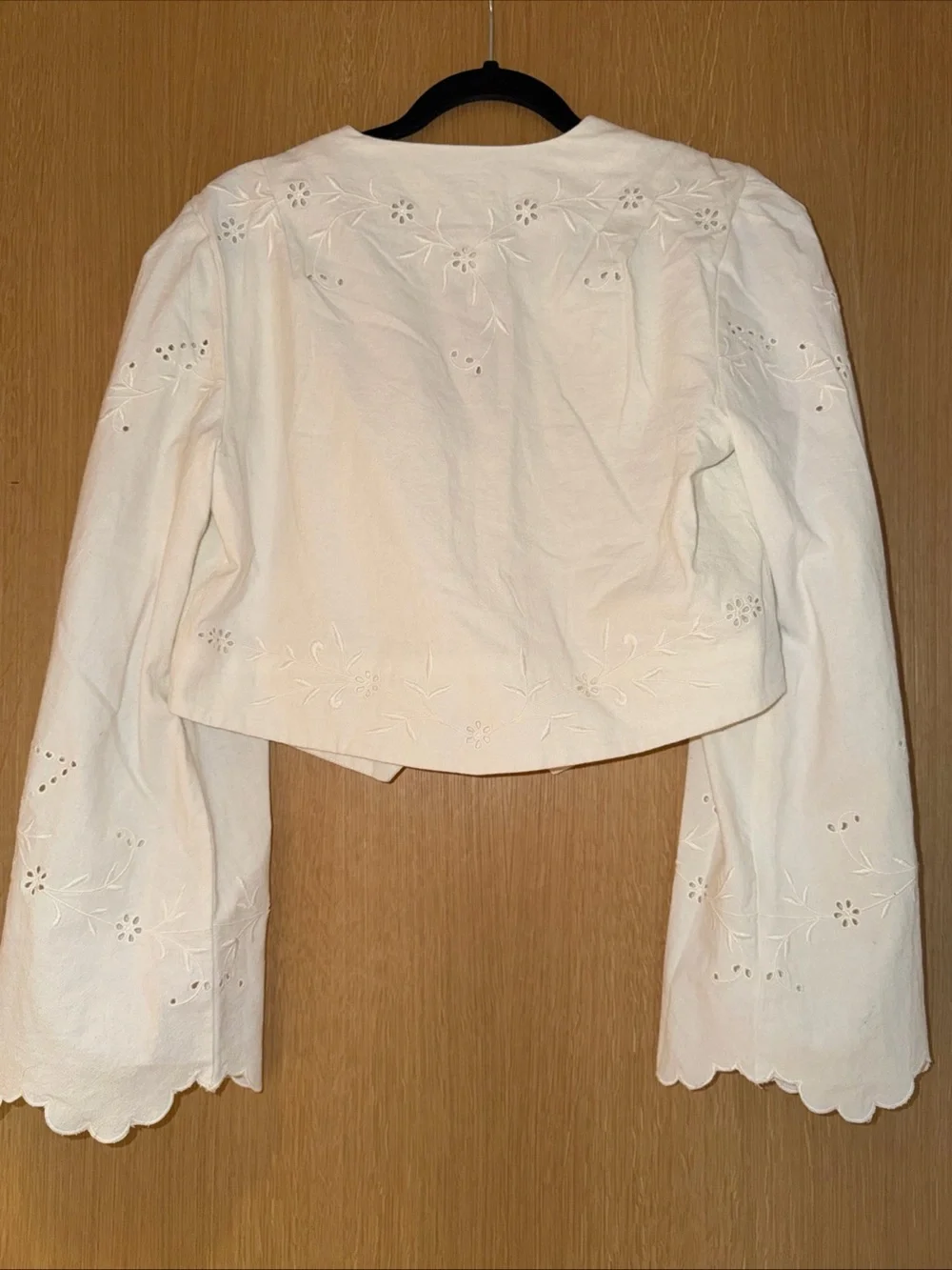 Free People Wild Daisy Floral Ivory Cropped Jacket Bohemian  Size S